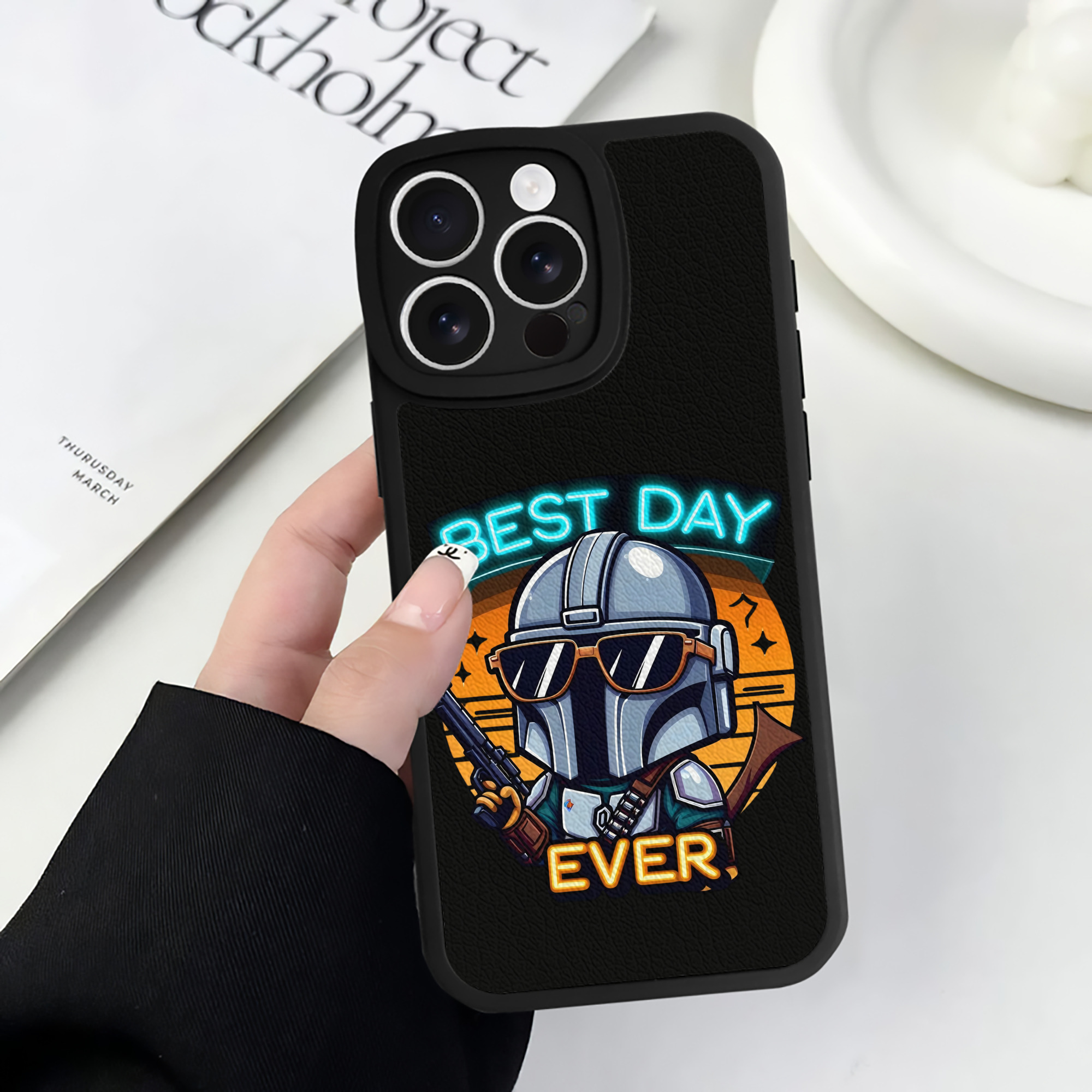 （画像用） スター・ウォーズ Star Wars 【iPhone 16シリーズ対応】シリコンスマホケース（レザー調） 材質：シリコン
